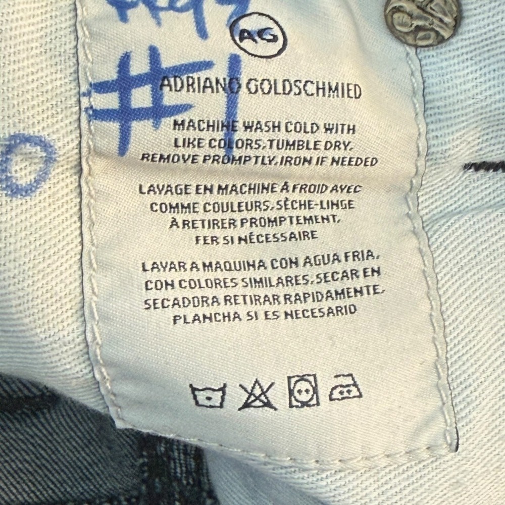 AG Adriano Goldschmied The Legging Ankle Blue Super Skinny Jeans Raw Hem 4 27 - Picture 5 of 7